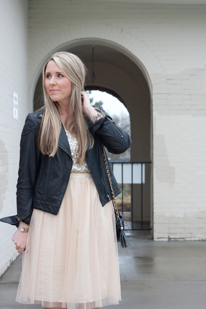 Pink Tulle Skirt and sequin tank