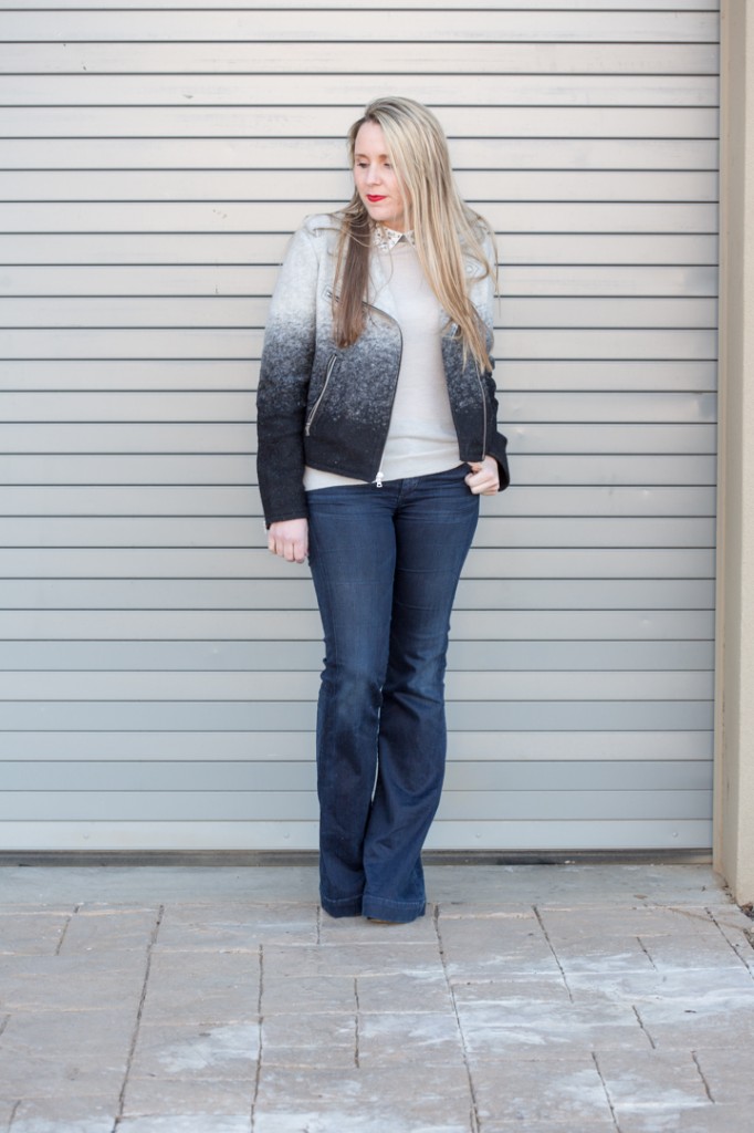 Ombre jacket and flared jeans