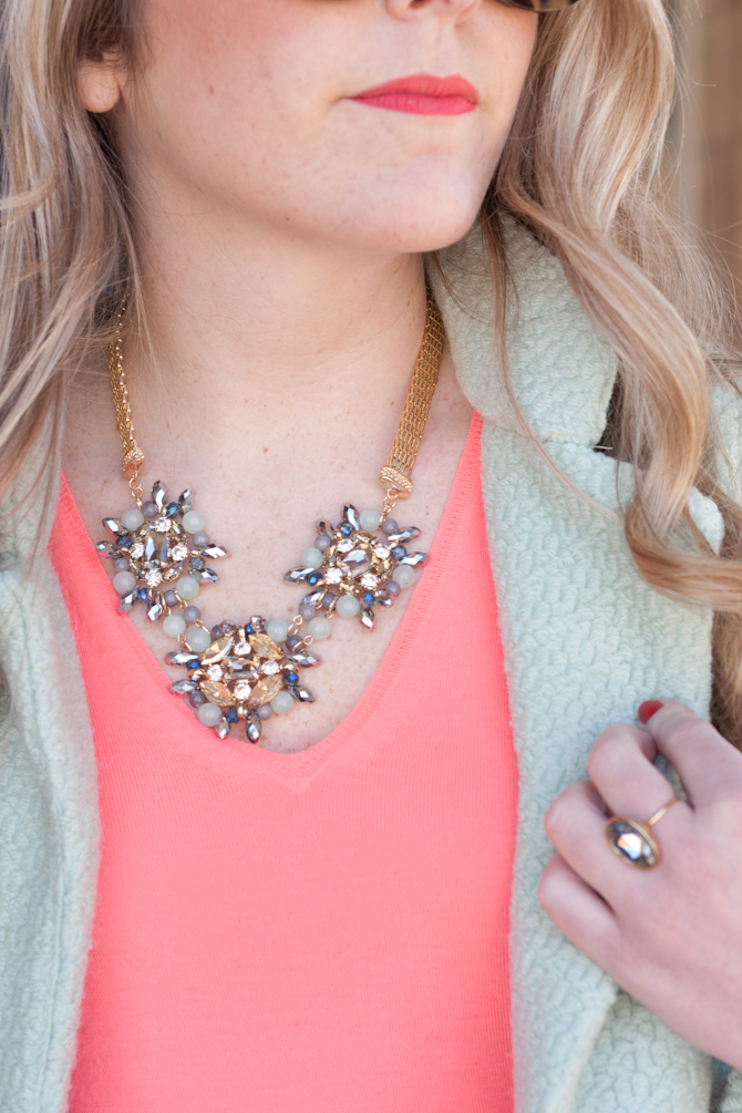 Mint and Blue Statement necklace