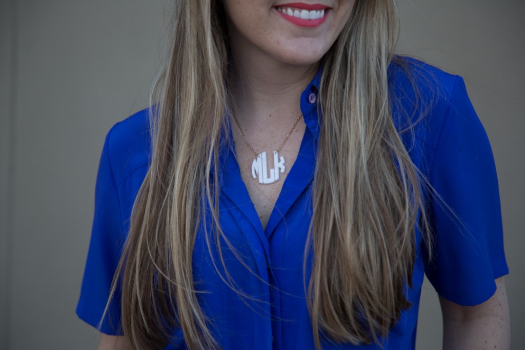 Pink Bubbly Monogram necklace