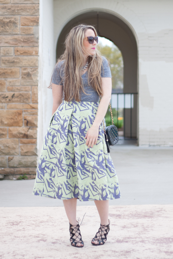 Spring Midi Skirt with a Tee