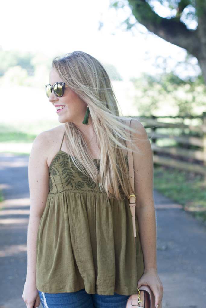 Free People Embroidered top on Pearls & Twirls