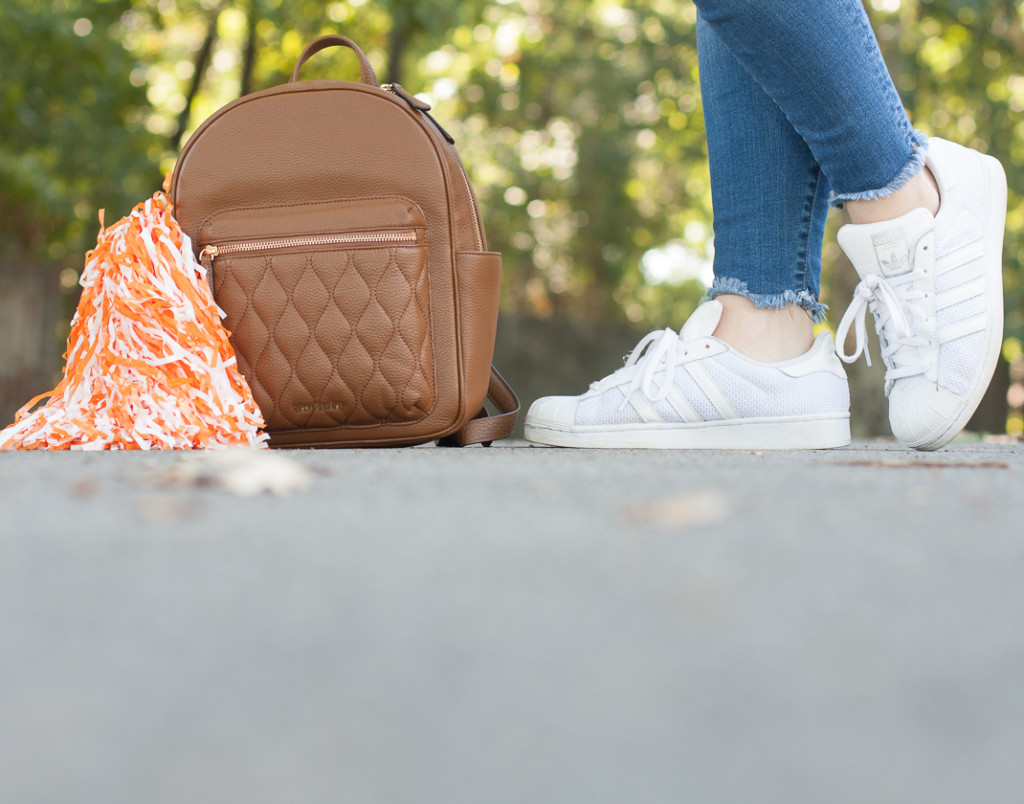 Orange & white tailgate outfit with Vera Bradley