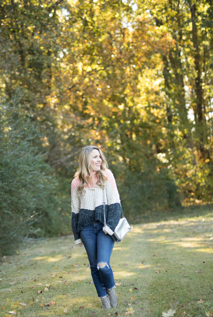 Colorblock Chenille Sweater