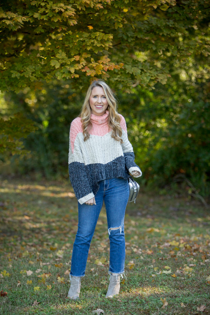 Colorblock Chenille Sweater