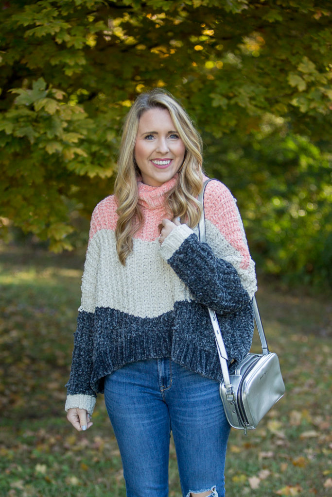 Colorblock Chenille Sweater