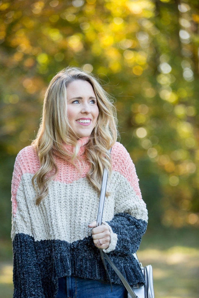 Colorblock Chenille Sweater