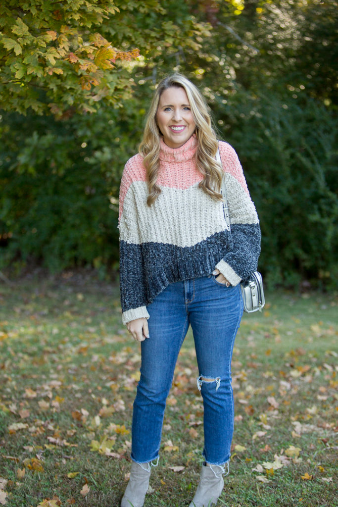 Colorblock Chenille Sweater