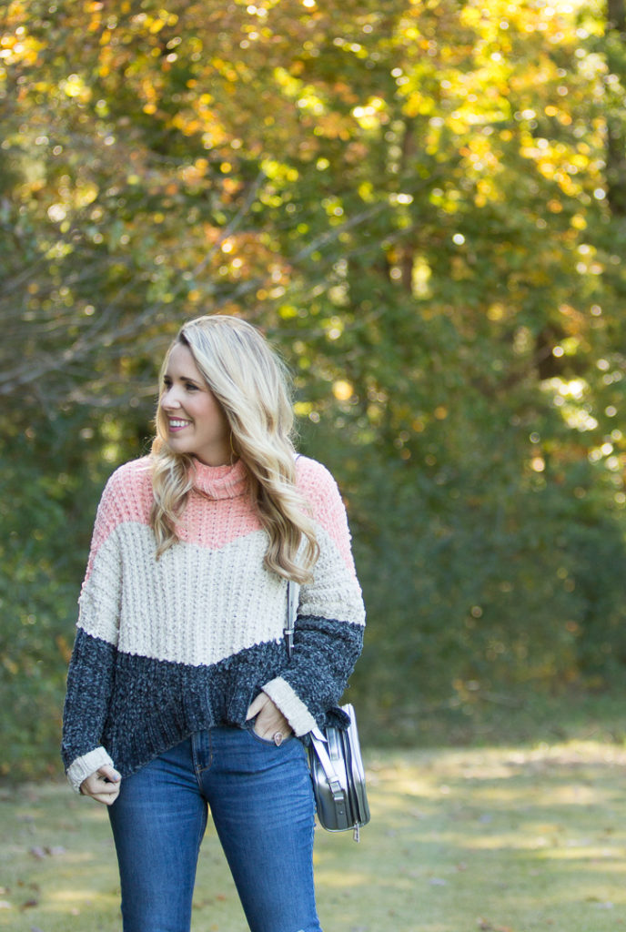 Colorblock Chenille Sweater