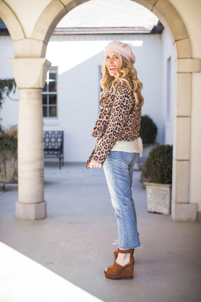 Printed Moto Jacket
