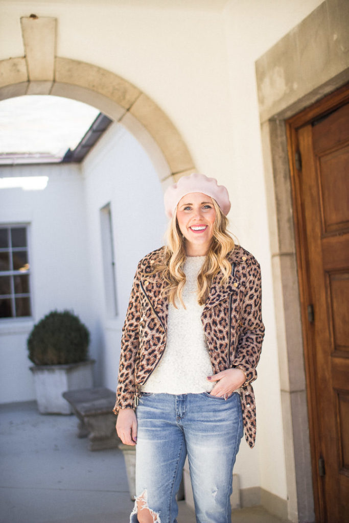 Printed Moto Jacket