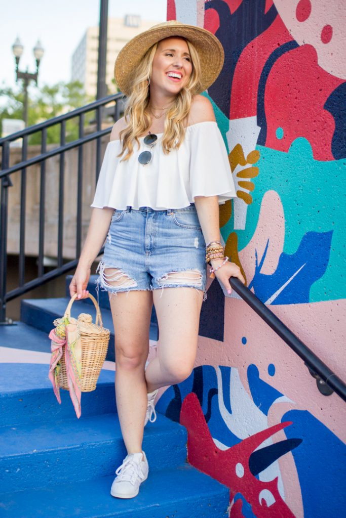 The Best of Denim Shorts for Thick Thighs featured by top Nashville fashion blogger, Pearls and Twirls