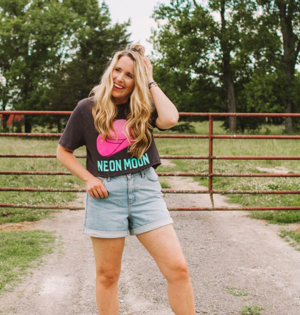 The Best of Denim Shorts for Thick Thighs featured by top Nashville fashion blogger, Pearls and Twirls